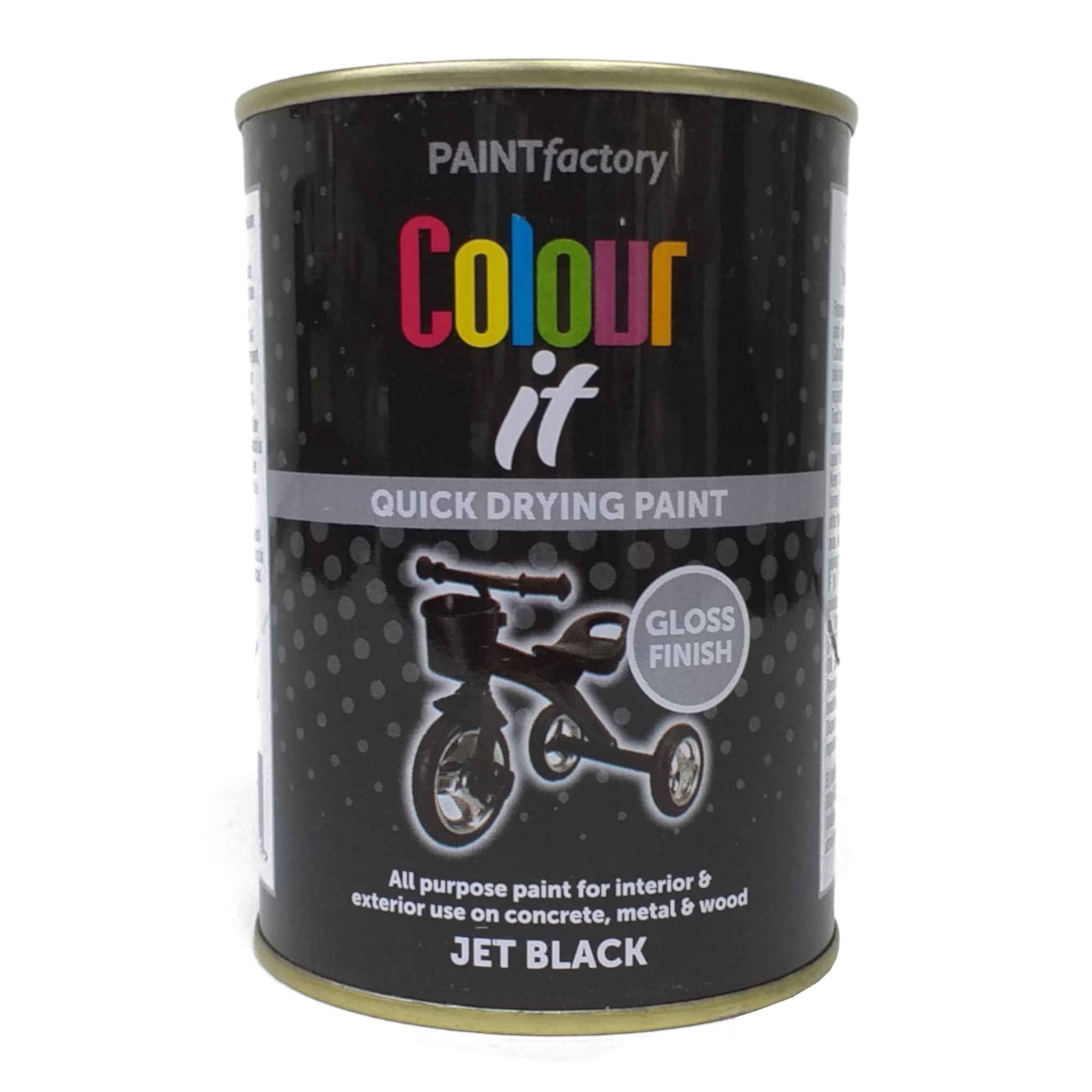 Colour It Paint Tin | Black Gloss | 300ml
