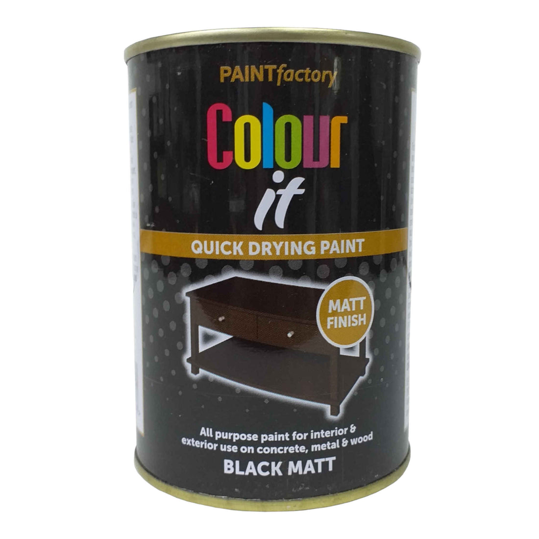 Colour It Paint Tin | Black Matt | 300ml