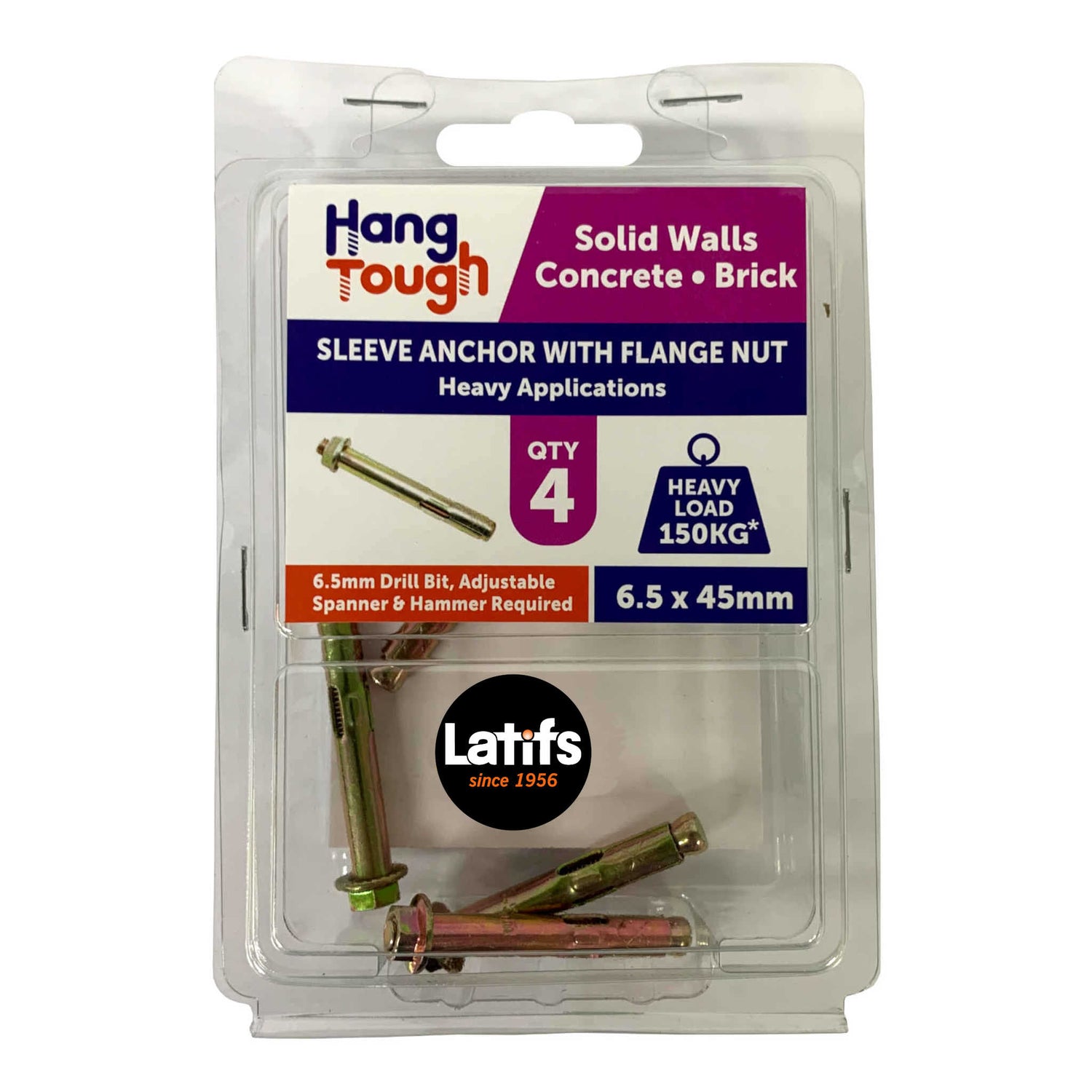 HT Sleeve Anchor With Hex Flange Nut | 8.0 x 65mm