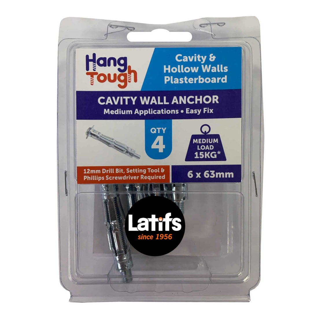 HT Cavity Anchor With Pan Head Screw | 6.0 x 63mm