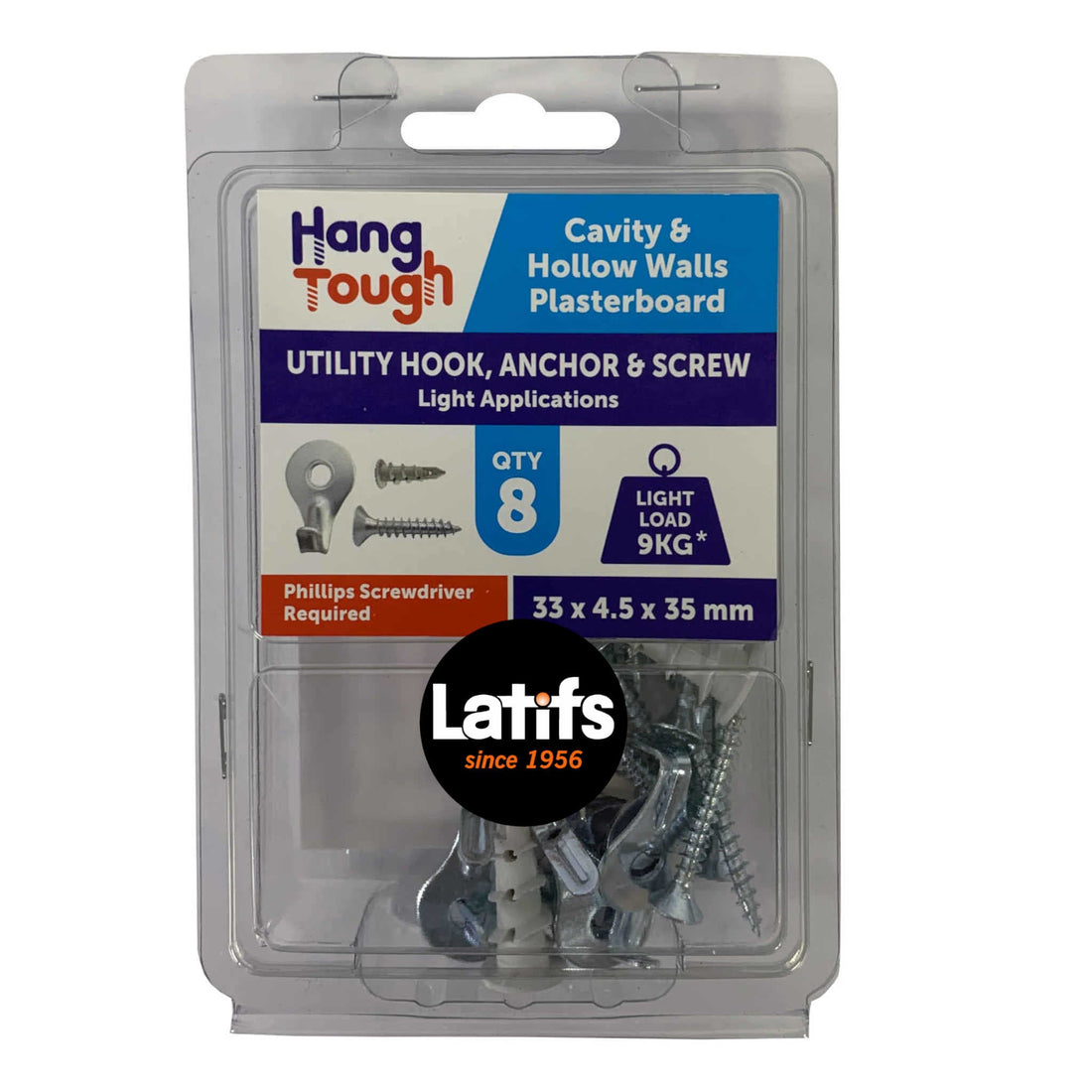 HT Hook &amp; Nylon Drywall Anchor Screw | 4.5mm 4.5 x 35mm