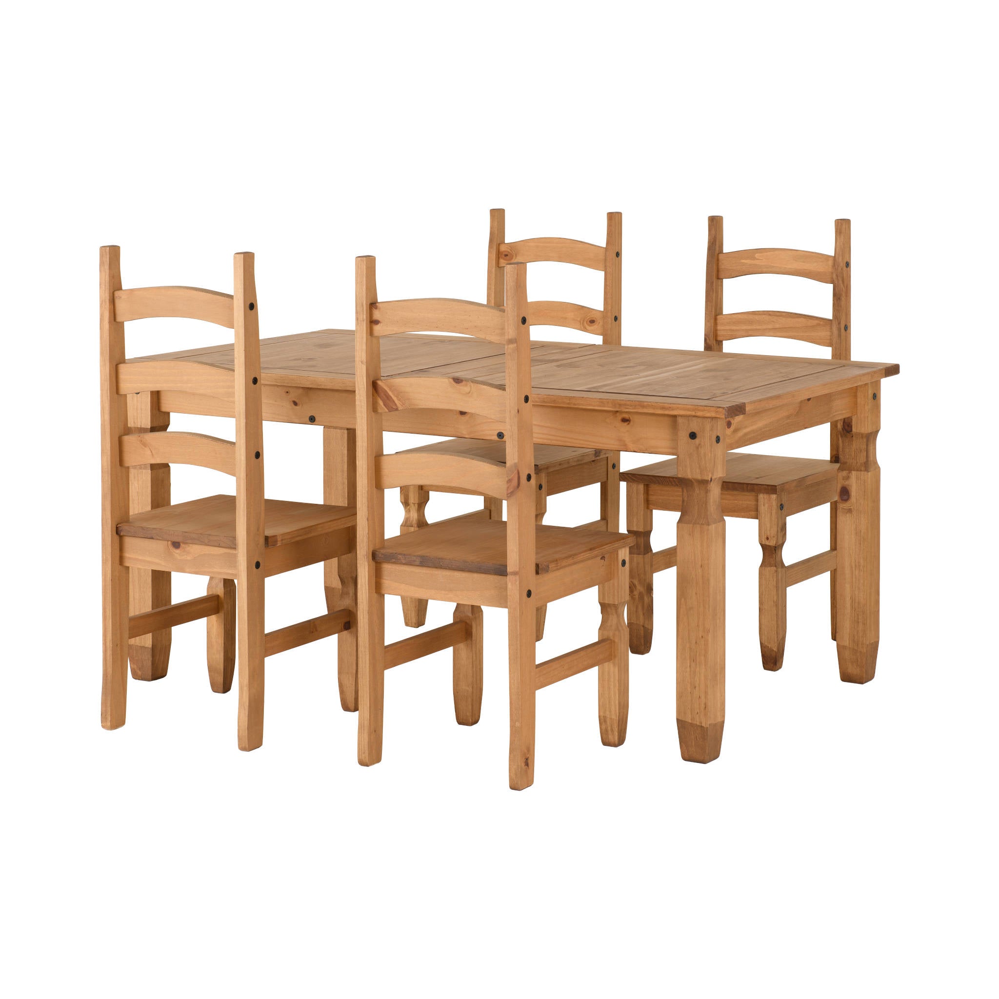 Corona Extending Dining Set (Distressed Waxed Pine) | Set of 4