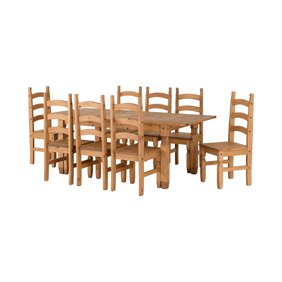 Corona Extending Dining Set (Distressed Waxed Pine) | Set of 8
