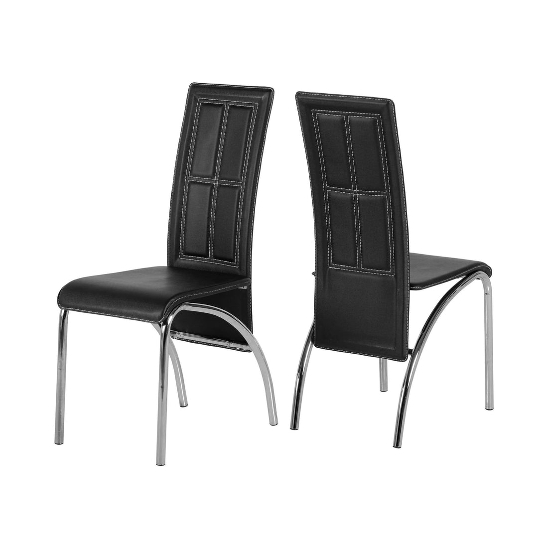A3 Chair (Black Faux Leather/Chrome) | Set of 2