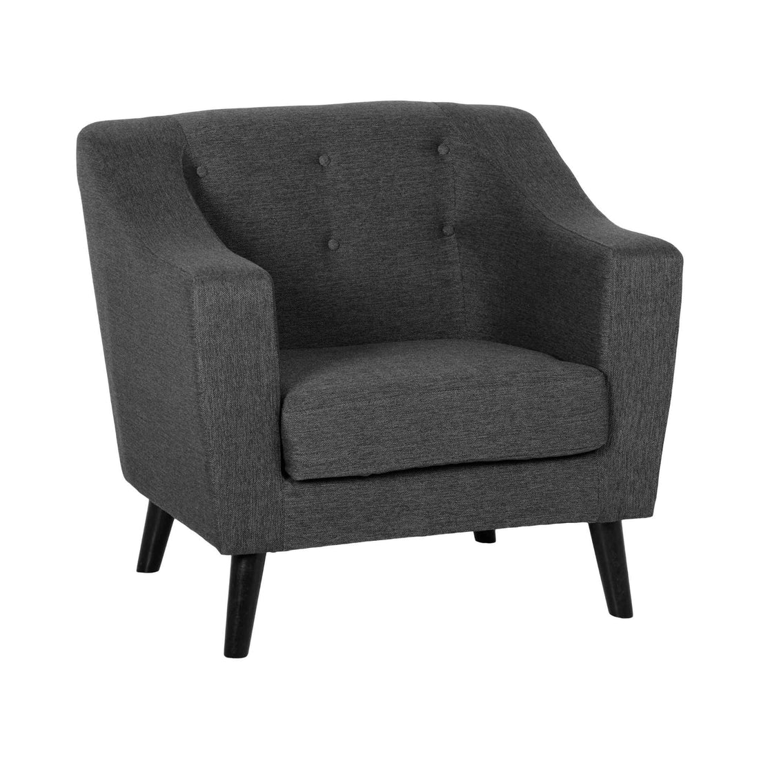Ashley 1 Seater Sofa (Dark Grey Fabric)