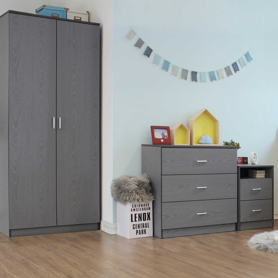 Felix Bedroom Set (Grey)