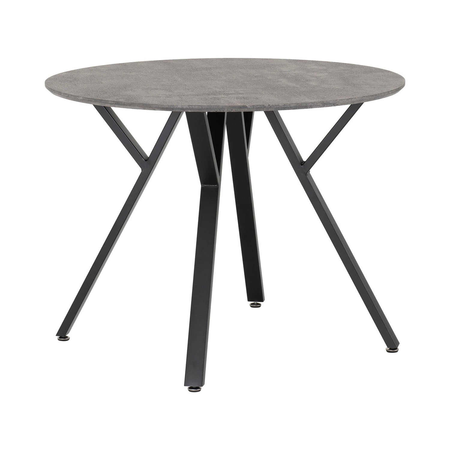 Athens Round Dining Table (Concrete Effect/Black)