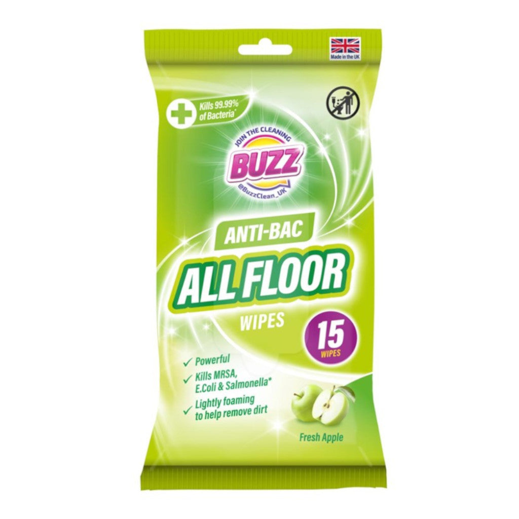 Buzz Anti-Bacterial Wipes | Fresh Apple | 15 Pack