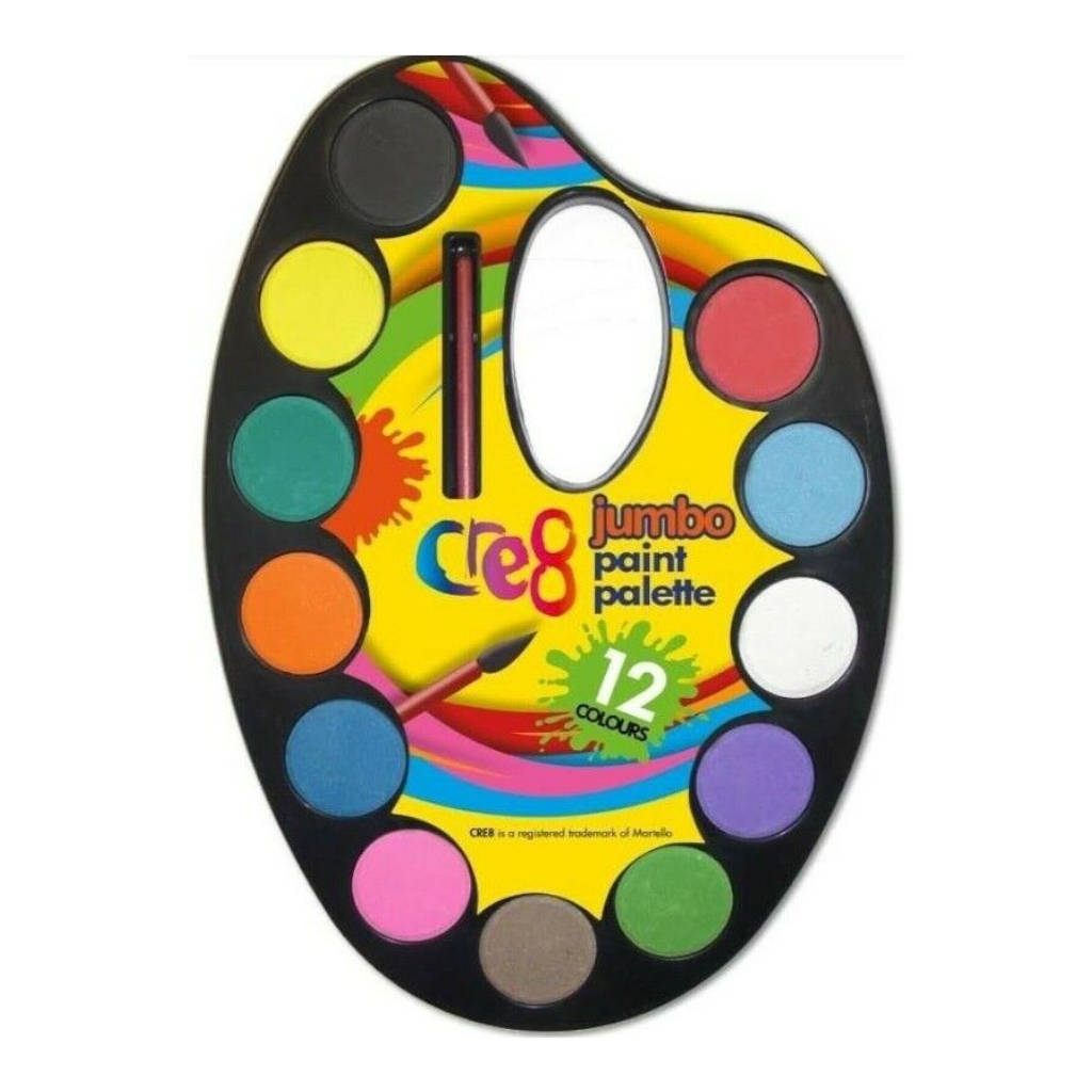 Cre8 Jumbo Paint Palette | 12 Colours