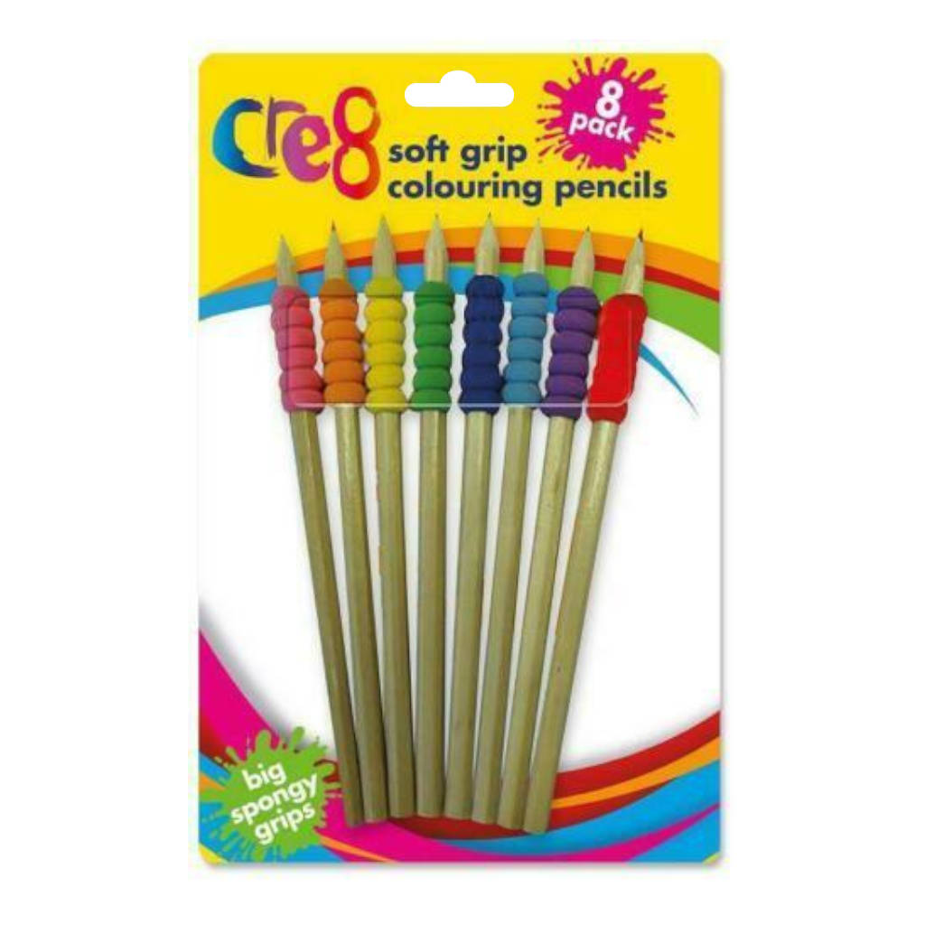 Soft Grip Colouring Pencils | 8 Pack