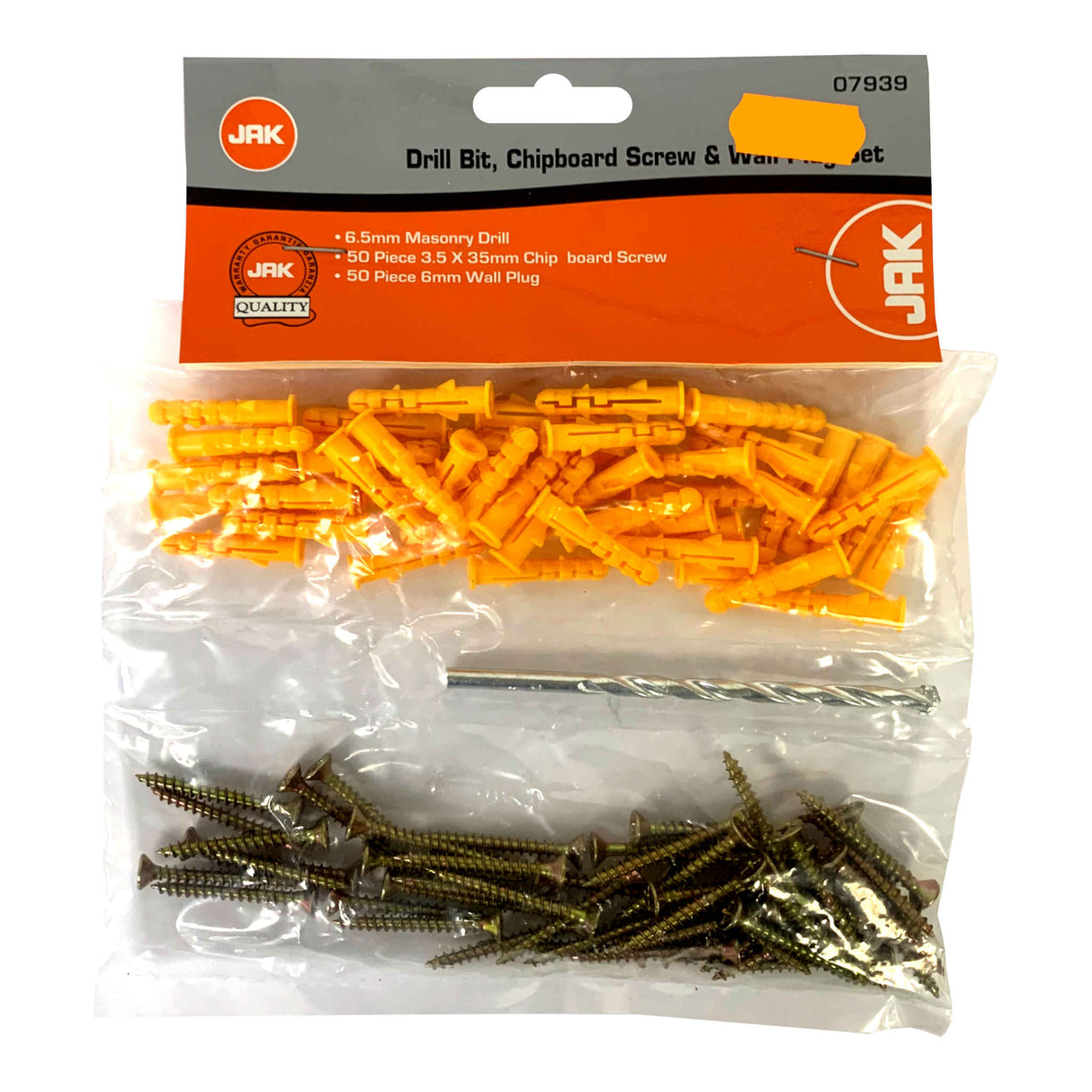 Drill Bit, Chipboard Screw & Wall Plug Set