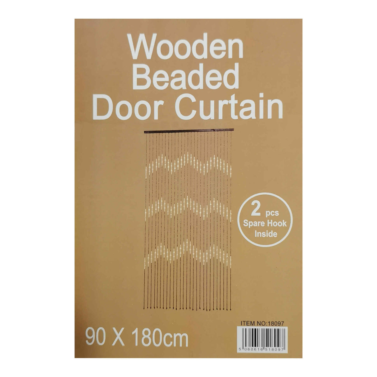 Wooden Beaded Door Curtain Zig Zag 90 x 180cm