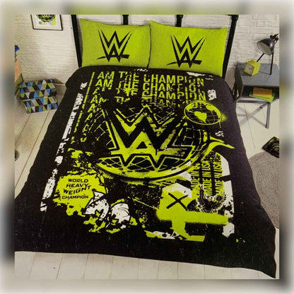 WWE Graffiti Stencil Bed Duvet Cover Set | Reversible | Double