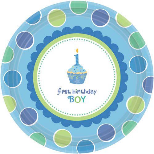 First Birthday Boy Paper Plates | 26.6 cm | Pack of 8
