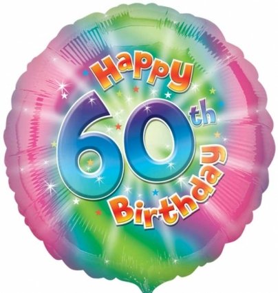 Happy 60th Birthday Round Foil Balloon | Multicolor