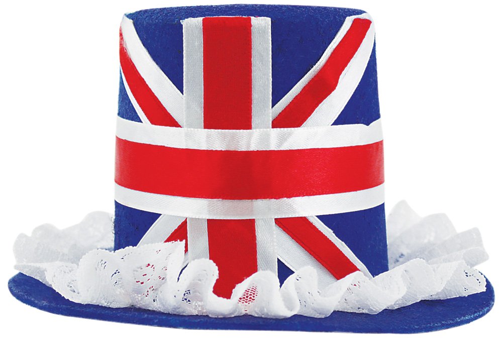 Britain Adult Mini Fabric Top Hat Red/White/Blue 1 Piece