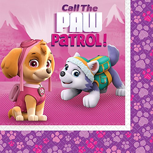 Pink Paw Patrol Girls Luncheon Napkins | 2ply | 16pk