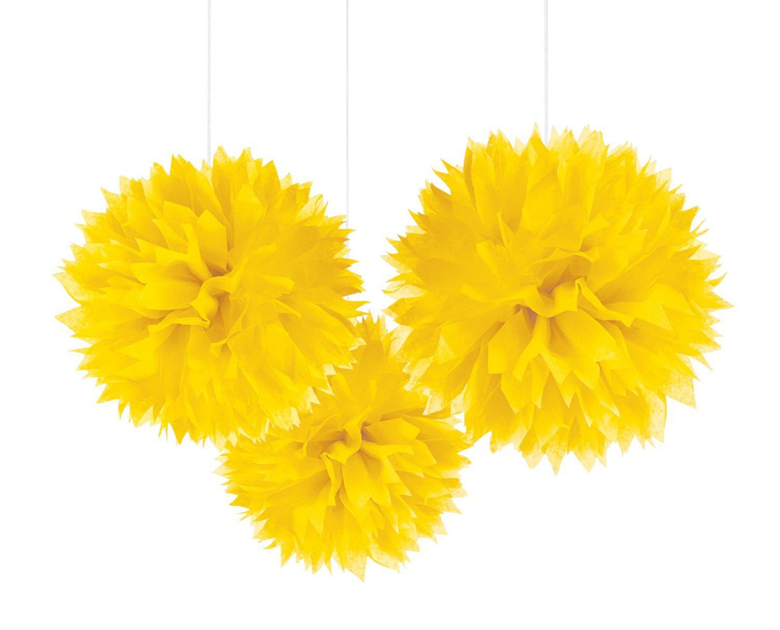Yellow Paper Fluffy Decorations 40cm /3