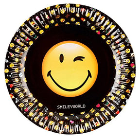 Smiley Emoticons Round Paper Plates 8 Pack