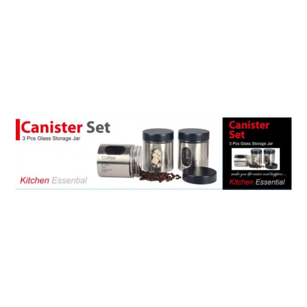 Glass Canister Jar Storage Set | 3 Pack
