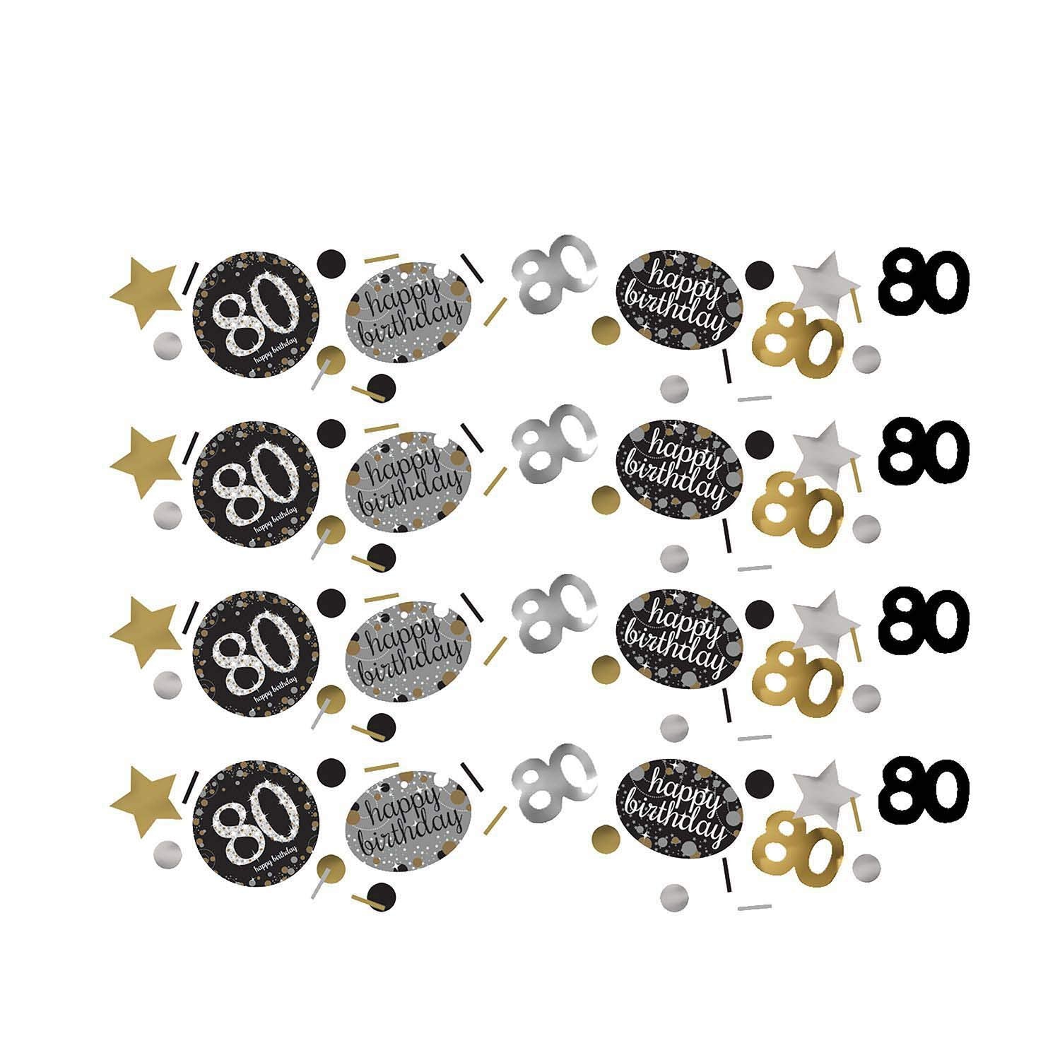 80th Birthday Celebration Gold Confetti 34g