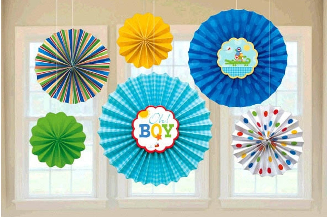 Amscan Decoration Ahoy Baby Paper Fan Party Accessory