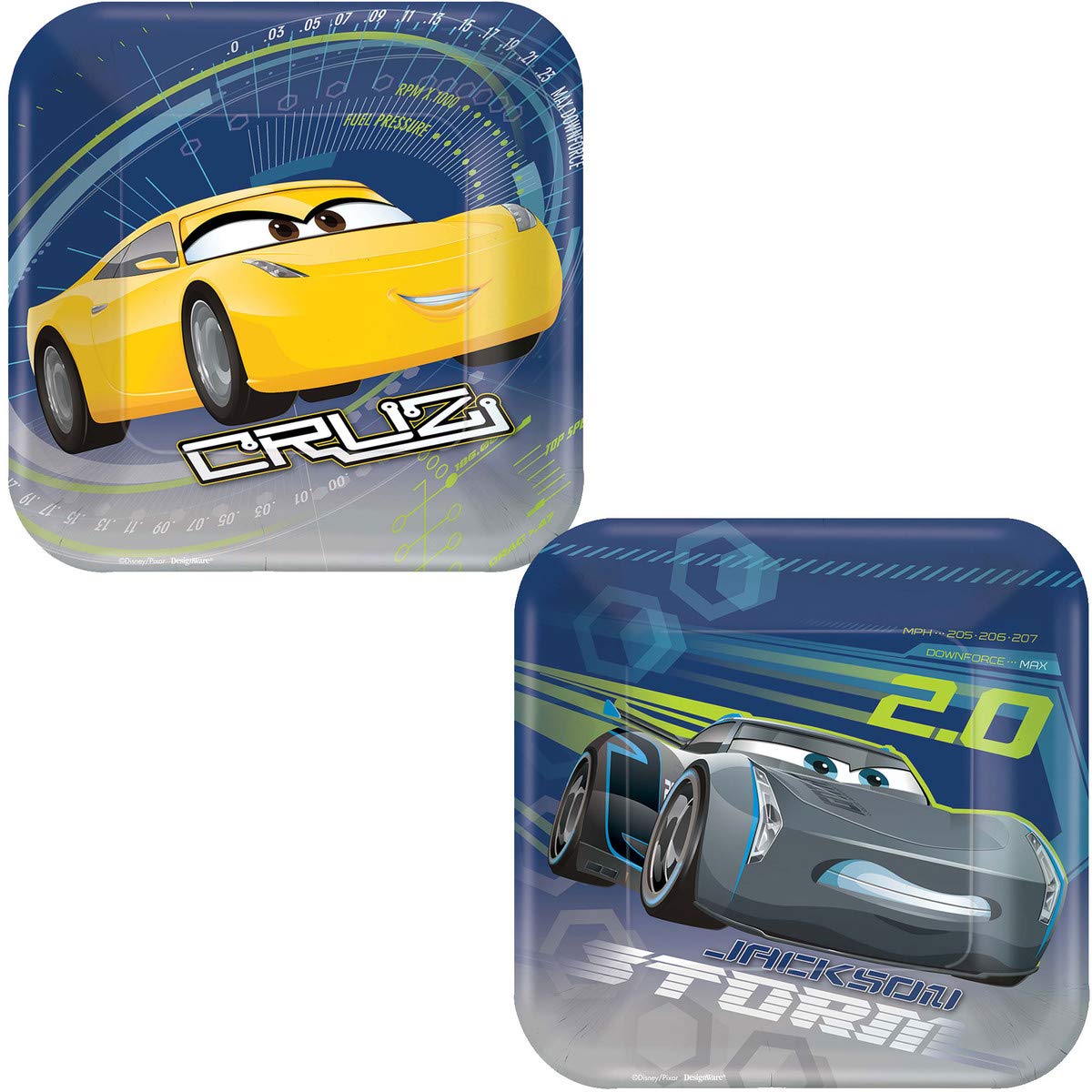 Disney Pixar Cars 3 Double-Sided Foil Balloon – 17in (43cm) – Jackson Storm & Cruz Ramirez