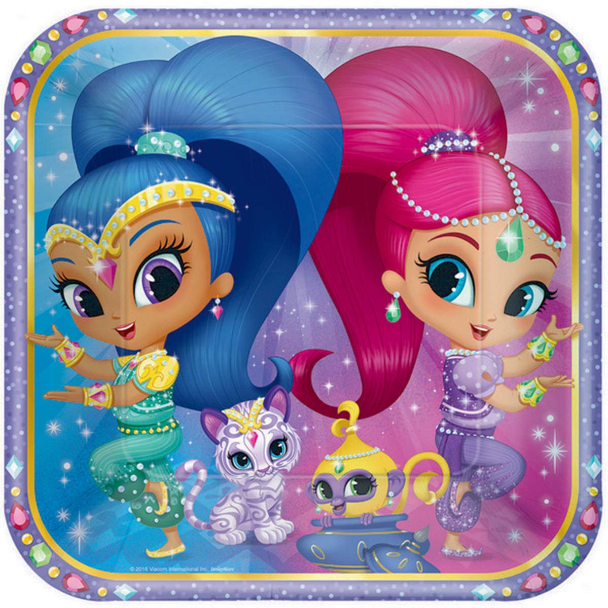 Shimmer and Shine Square Paper Plates 8 Pack