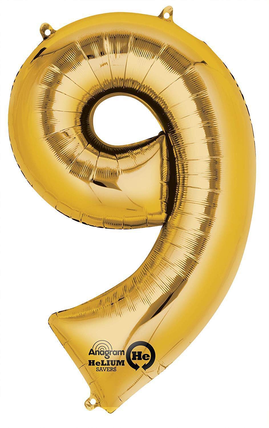 Gold Number 9 Foil Balloon Shape