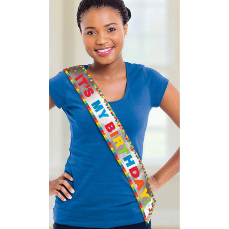 Foil Birthday Sash 60in