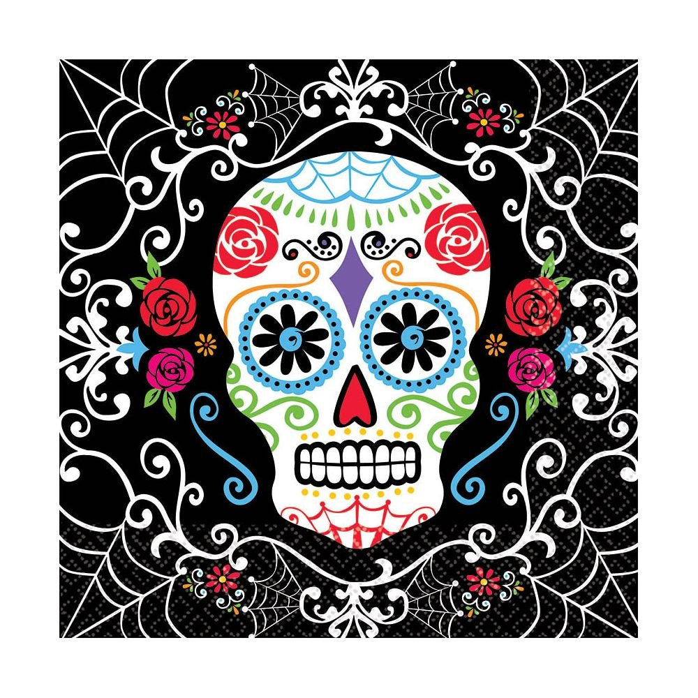 Day of The Dead Luncheon Paper Napkins 36 Pcs, 33 cm