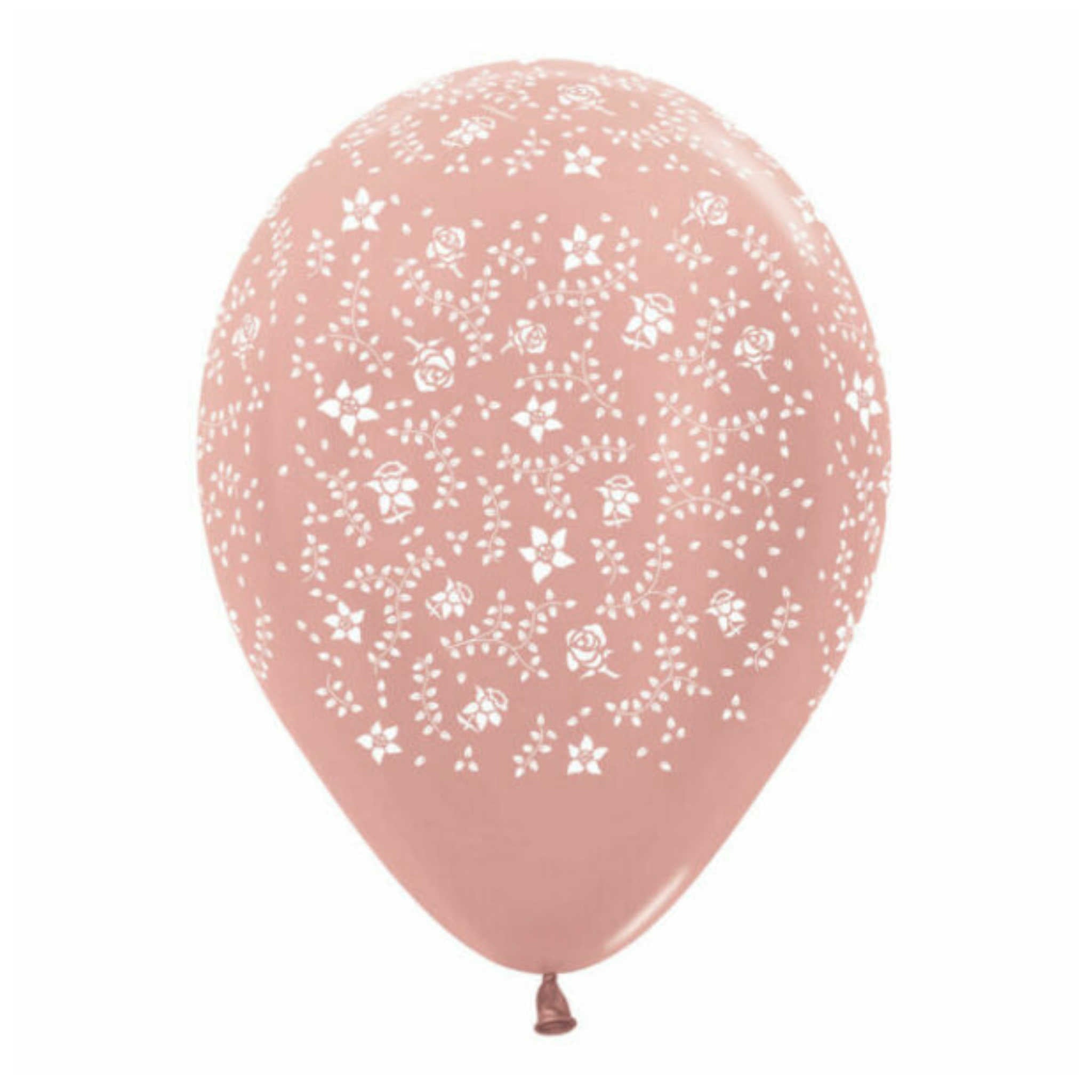Round Balloons Metallic Pearl Rose Gold Flowers | 25 Pack | 12 inch