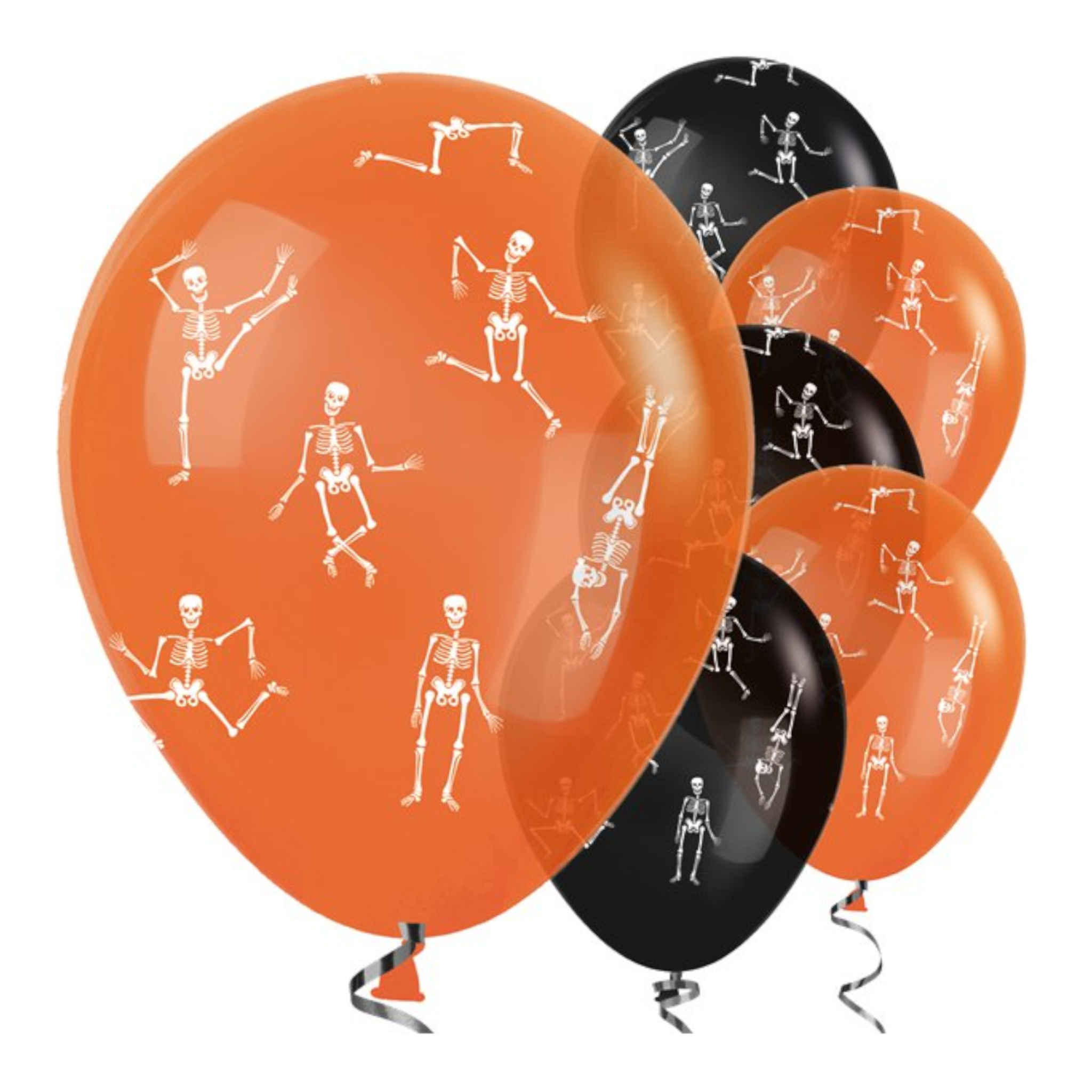 Round Fashion Solid Assorted Skeleton Balloons | 25 Pack | 12 inch
