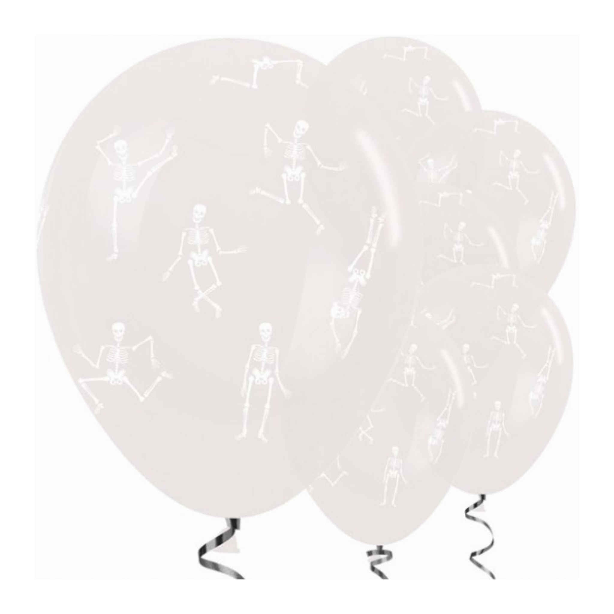 Round Balloons Crystal Clear Skeletons | 25 Pack | 12 inch
