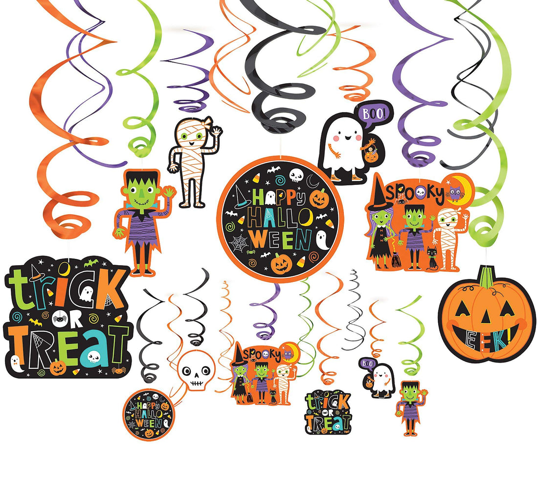 Halloween Friends Swirl Decorations | 30 Pieces