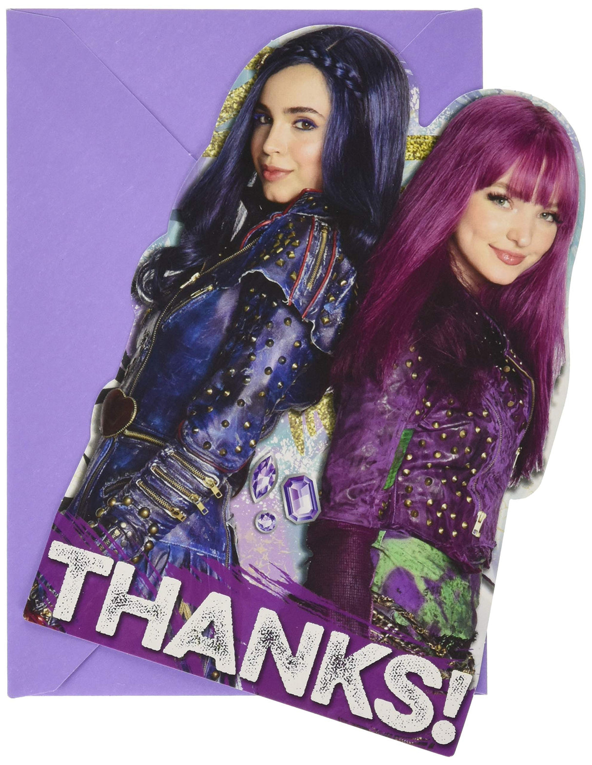 Disney Descendants 2 Thank you Note Birthday Postcard with Envelopes | 8pk