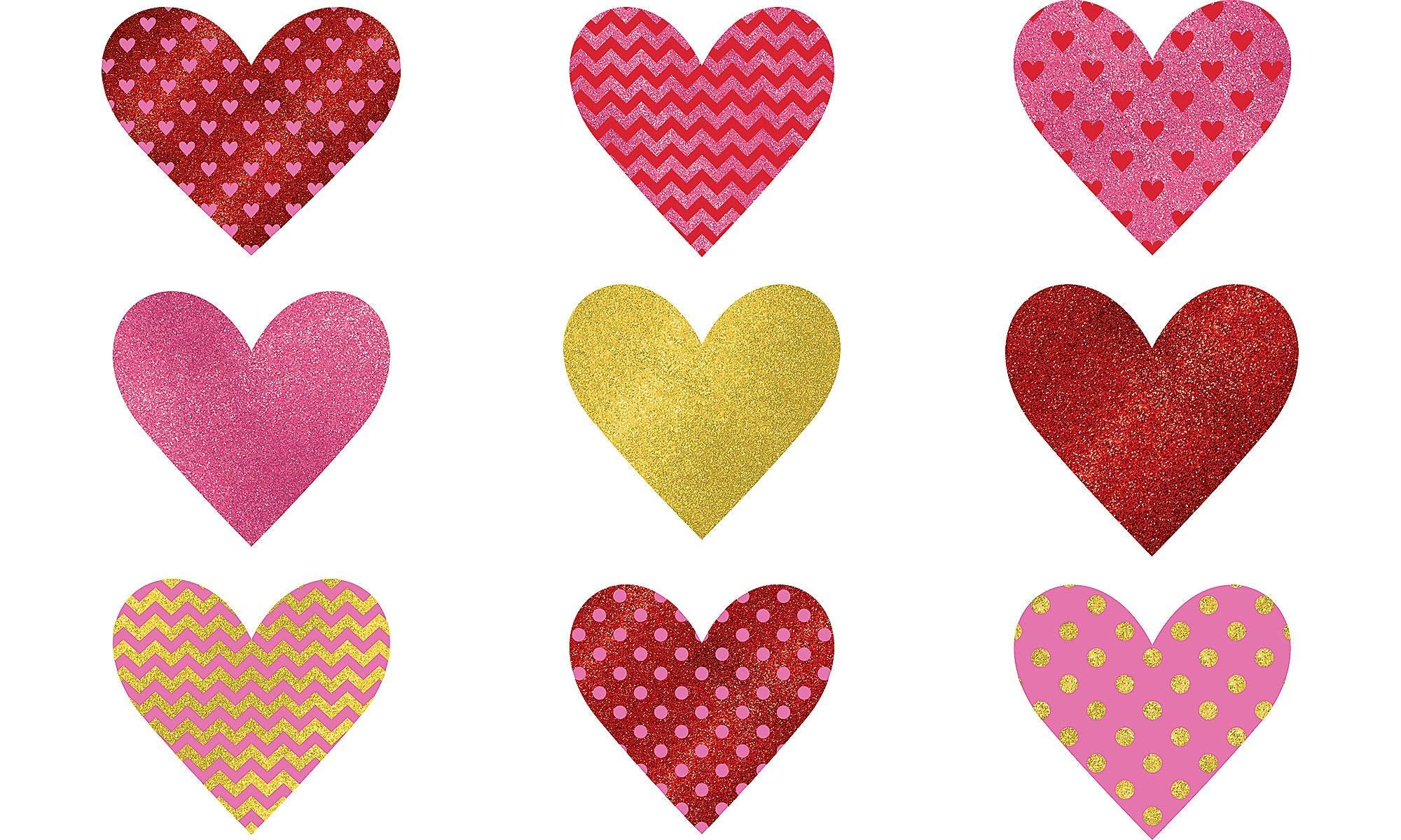 amscan 190497 Cut-Outs Glitter Hearts Valentine&