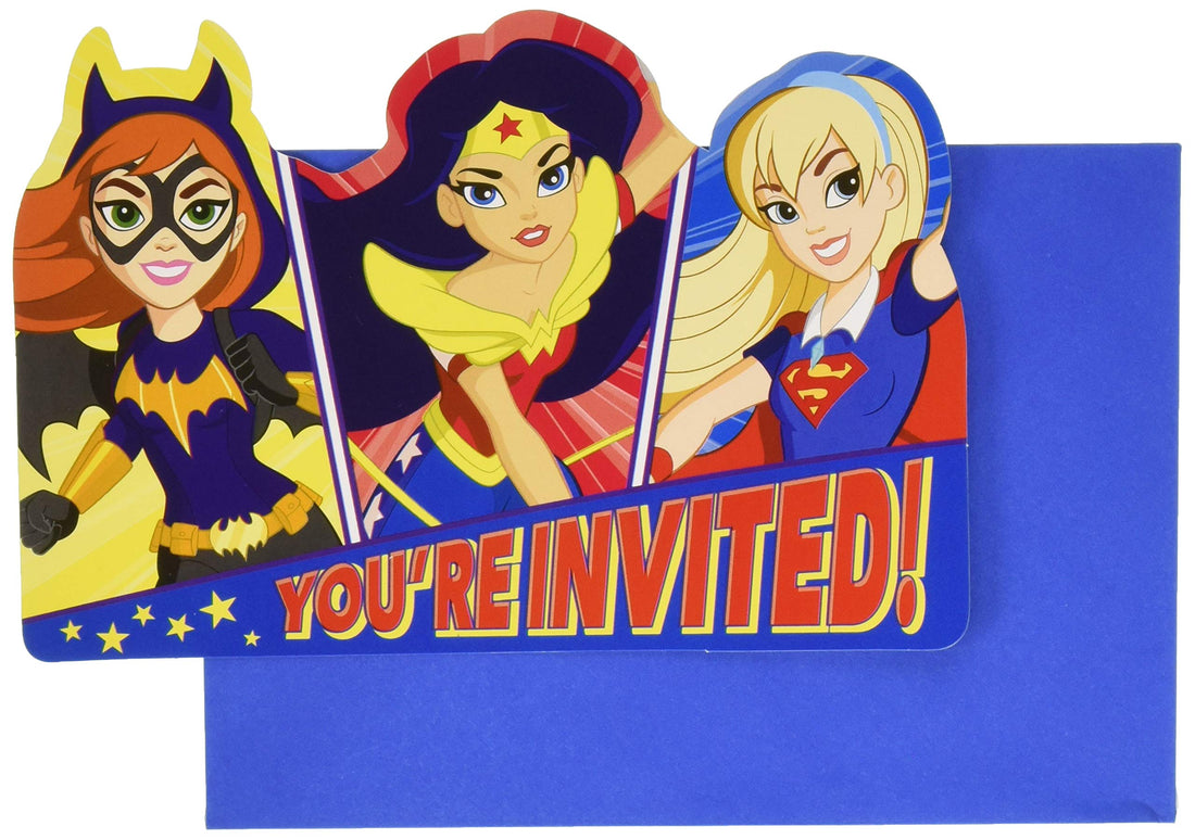 DC Comics Super Hero Girls Invitation With Envelope