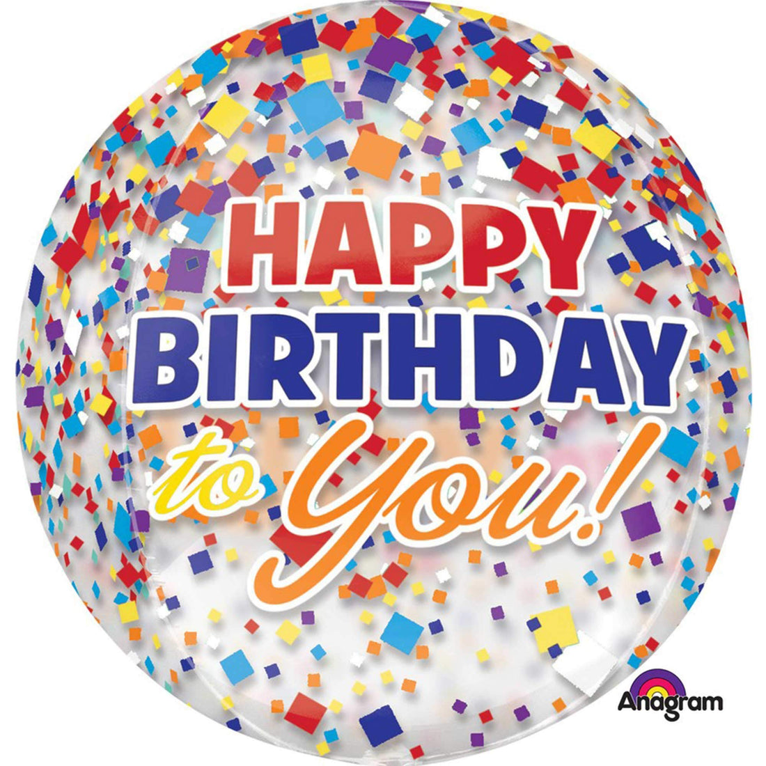 Happy Birthday to you| Confetti Clear Orbz Foil Balloon | 16 Inch