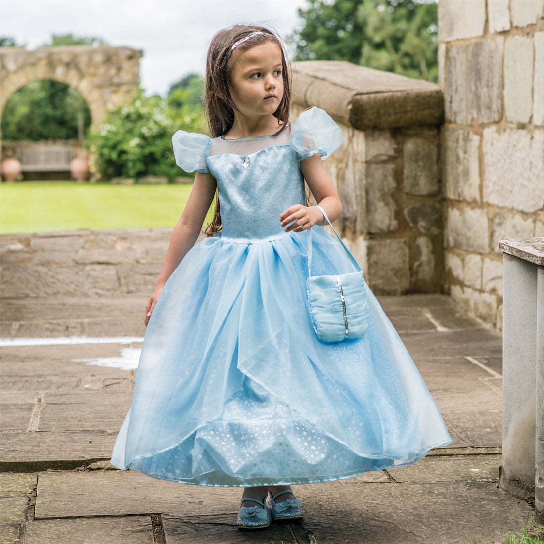 Glittery Blue Princess with Matching Bag Girls Costume (9-11 Years)
