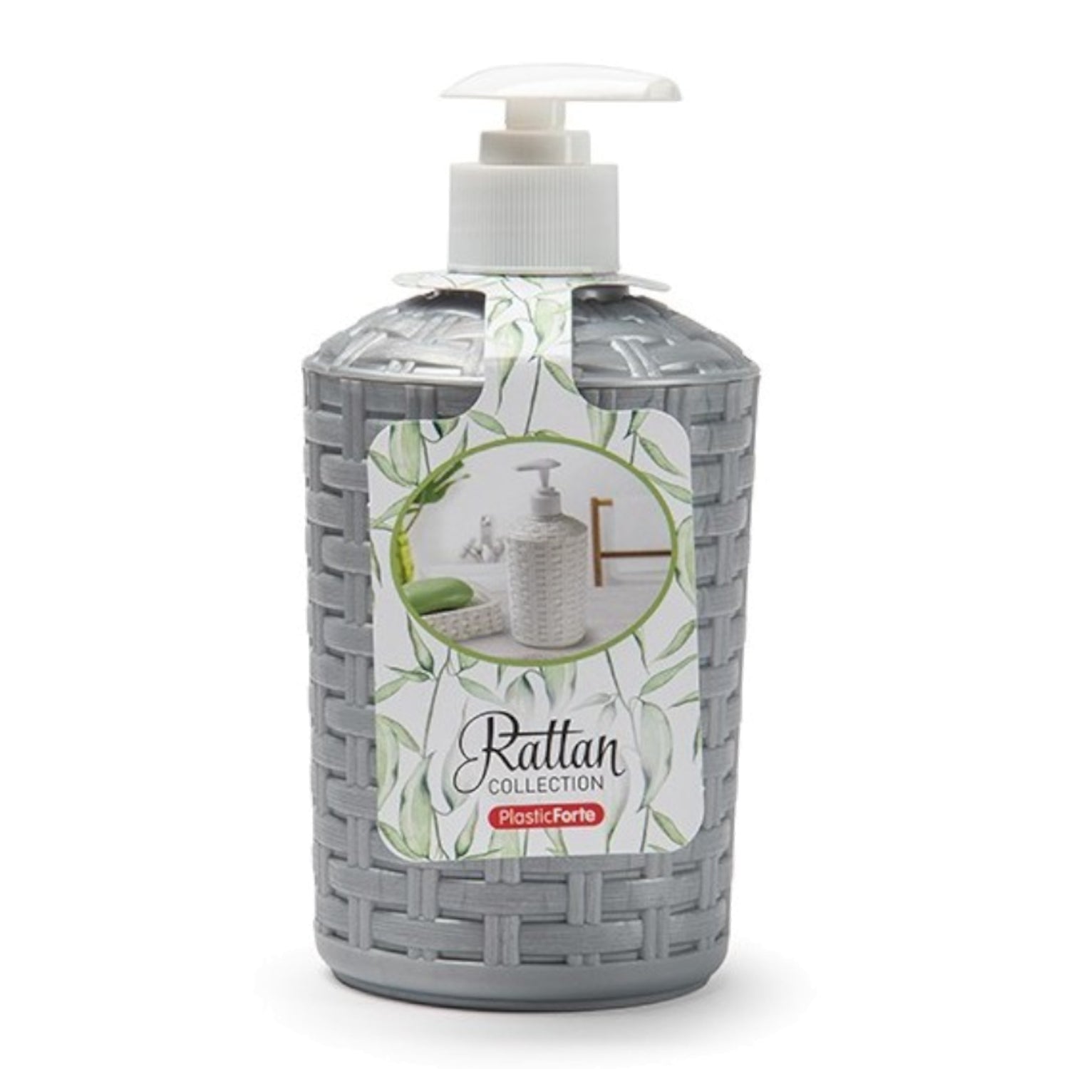 Soap Dispenser Rattan Silver