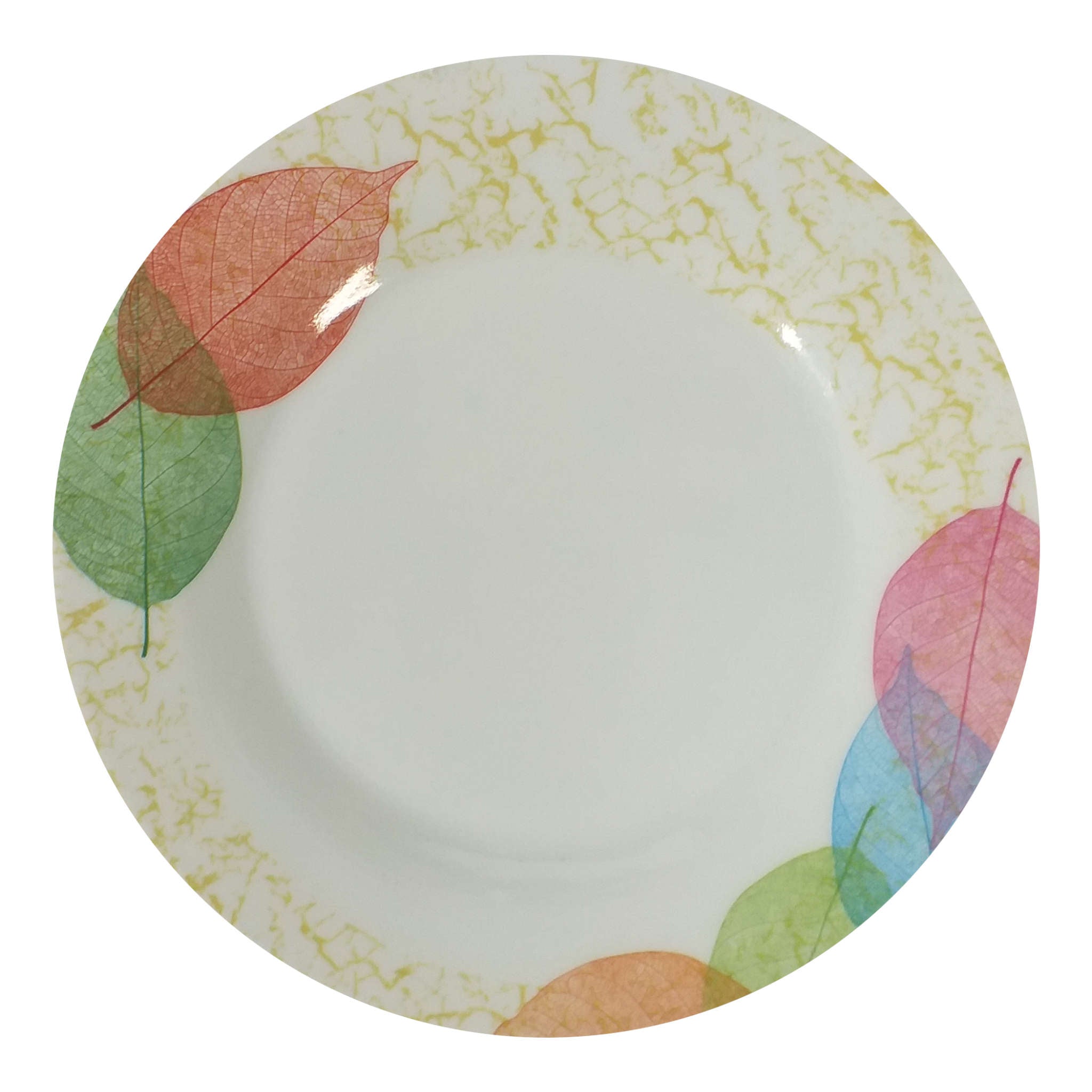 Dinner Plate Multi Colour Leaves Print | 7 inch