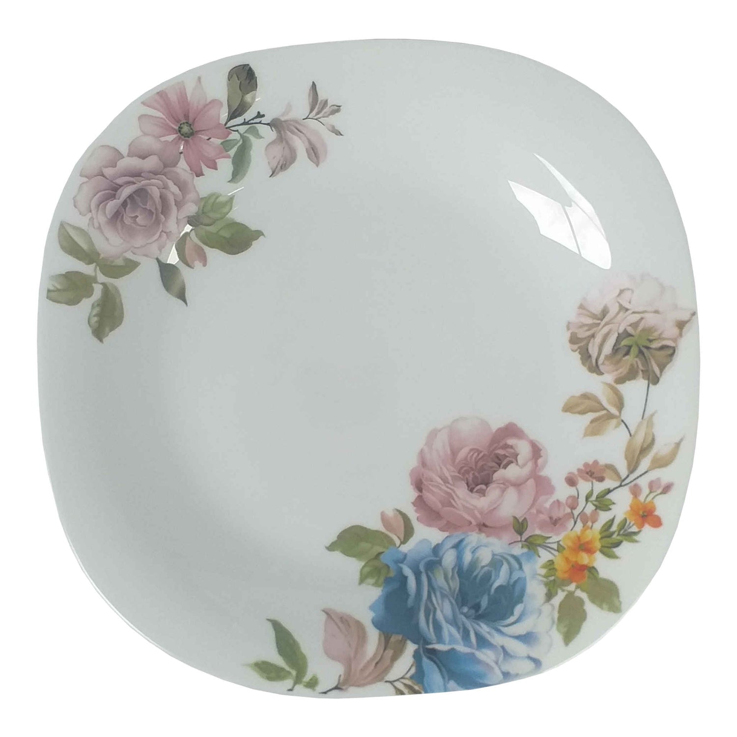 Round Dinner Plate Flowers Print | 10 inch