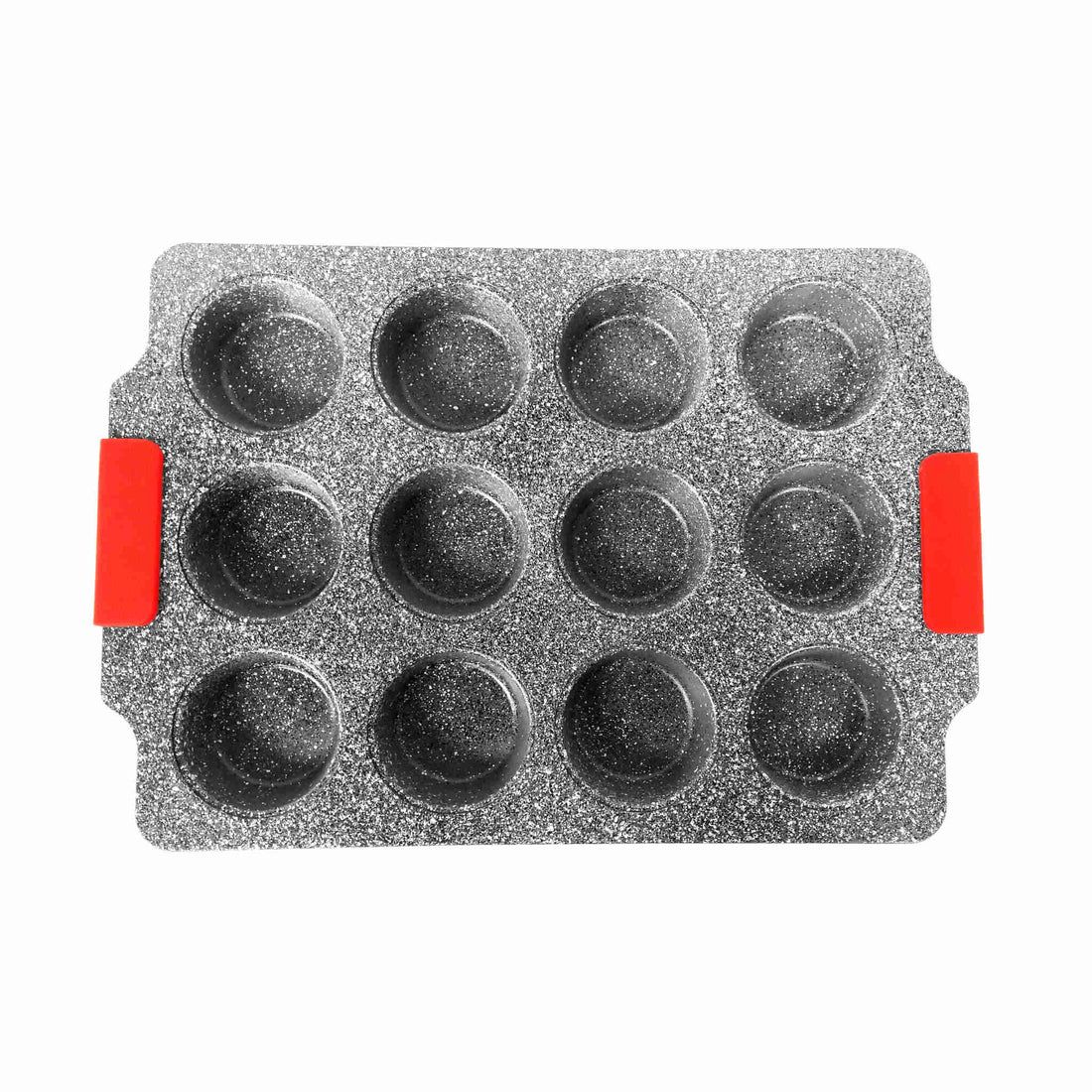 12 Cup Muffin Pan | Silicone Handle | 38.5 x 26 x 3cm