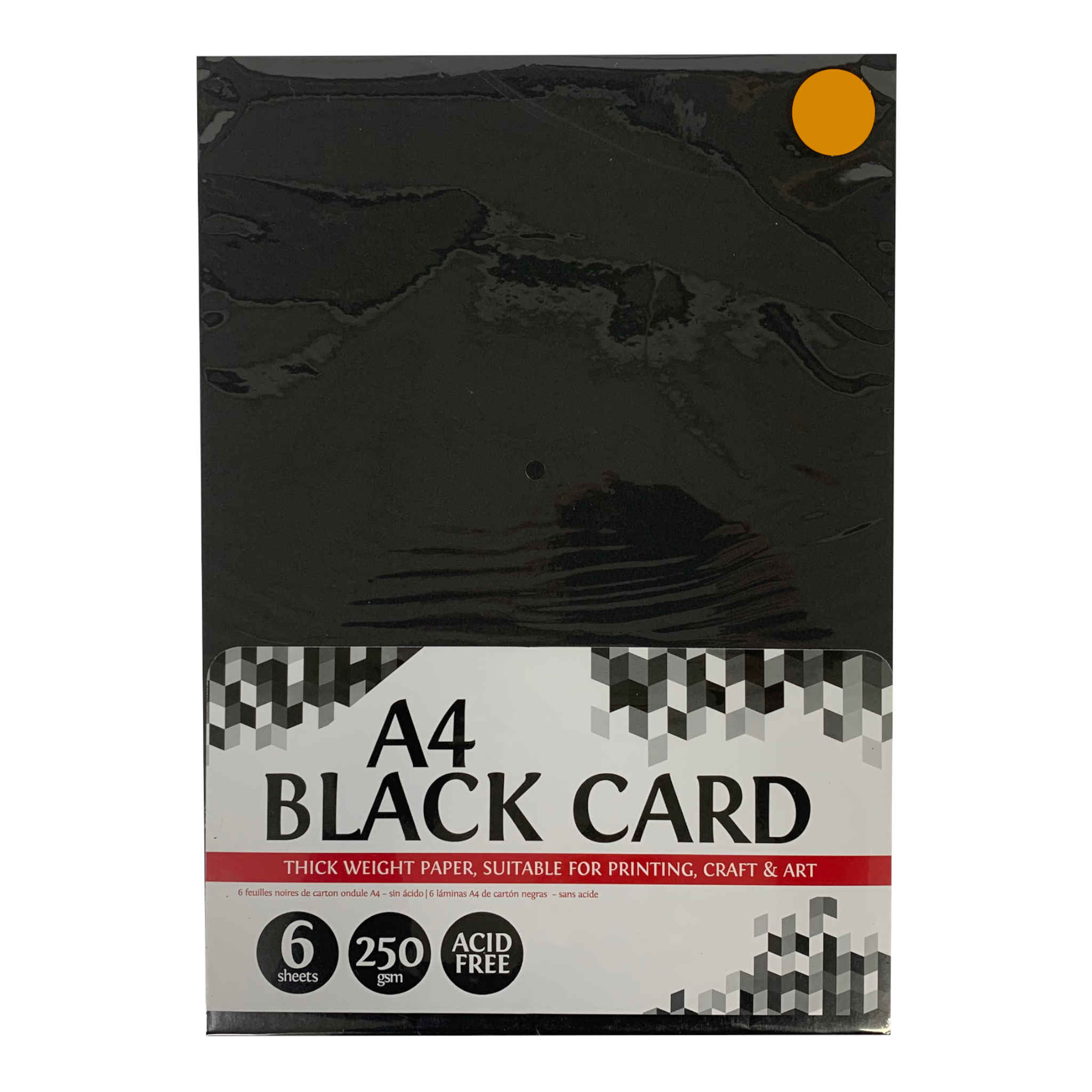A4 | Black Card | 6 Pack | 250gsm