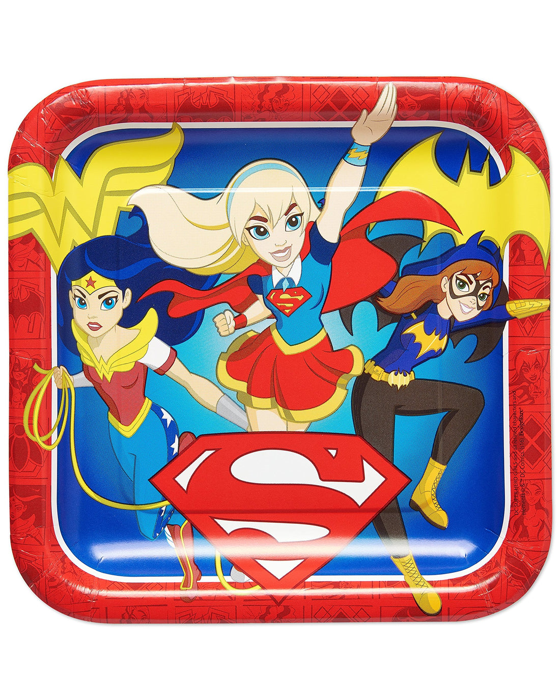 DC Comics Super Hero Girls Square Dinner Paper Plates 23cm | 8 Pieces