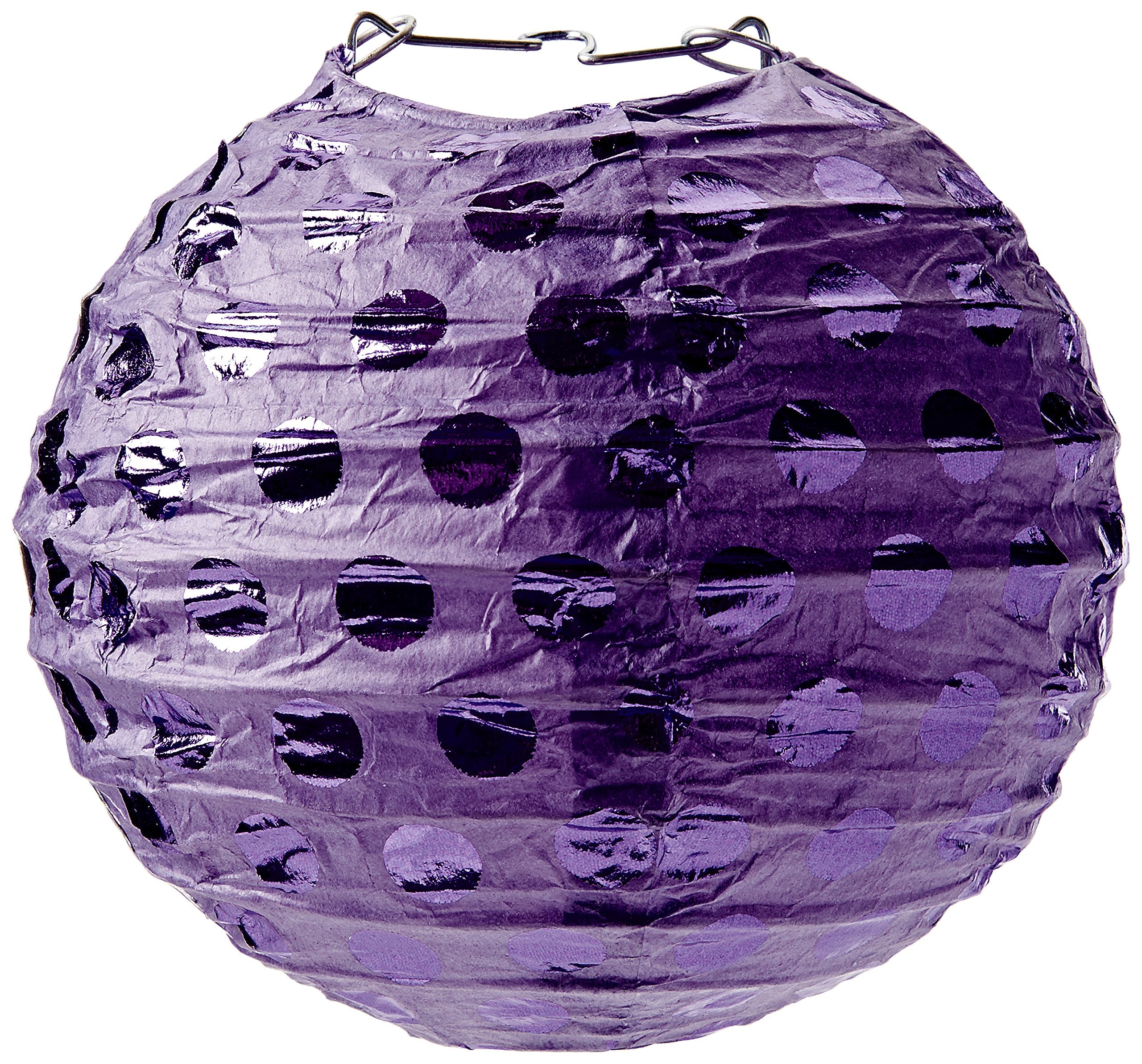 amscan 249000-106 Purple Dots Paper Lanterns(5-Piece) -1 Pack