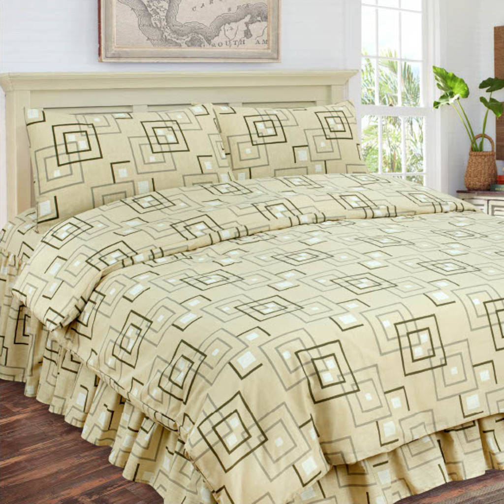 Barcelona Cotton Rich Complete Bedding Set Duvet Cover with Fitted Sheet &amp; Pillowcases