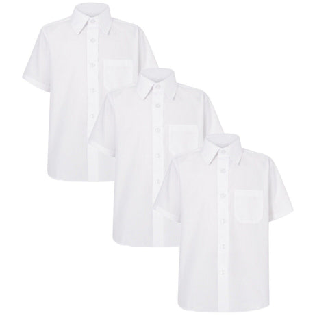 Girls Short Sleeve School Shirt Boned Collar Pack of 3