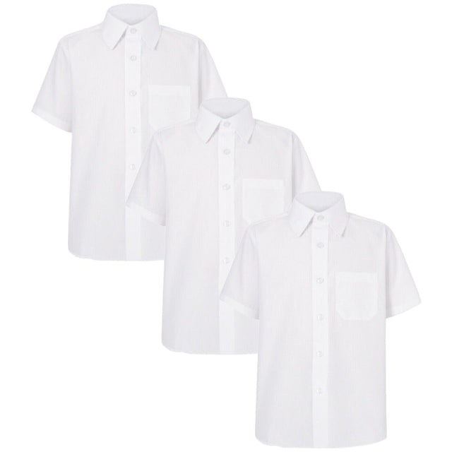 Girls Short Sleeve School Shirt Boned Collar Pack of 3